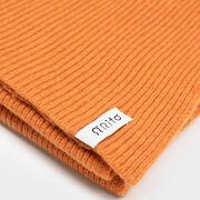 Orange recycled cashmere rib knit scarf